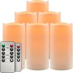 Kalsw - bougie led, lot de 6 etanche, blanche, fausse bougie electrique flamme vacillante diamtre 7. ...
