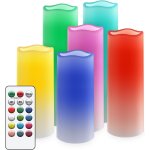Kalsw - bougie led flamme vacillante, fausse bougie electrique multicolore, rgb bougies a piles avec ...