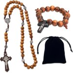 Kalsw - ensemble de chapelet chrtien en bois - bible chrtienne par excellence, cadeau parfait pour ...