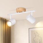 Kalsw - led deckenstrahler 2 flammig deckenleuchte - deckenlampe vintage holz deckenspot schwenkbar gu10 ... Kalsw - led deckenstrahler 2 flammig deckenleuchte - deckenlampe vintage holz deckenspot schwenkbar gu10 ...