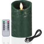 Kalsw - vert rechargeable bougie led, avec usb chargeur cable, flamme vacillante bougies alimente par ...