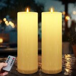 Kaltd - lot de 2 bougie led flamme vacillante, 10xh30 cm fausse bougie led exterieur etanche, bougies ... Kaltd - lot de 2 bougie led flamme vacillante, 10xh30 cm fausse bougie led exterieur etanche, bougies ...