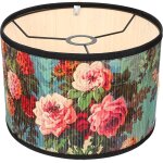 Kaltd - abat - jour tambour en bambou, e27 abat - jour suspendu a motif floral color, abat jour de remplaceme ...