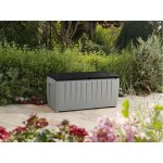 Keter coffre de jardin avec assise 340l - gris et anthracite Keter coffre de jardin avec assise 340l - gris et anthracite