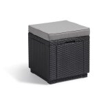 Keter pouf de rangement cube avec coussin graphite