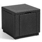Keter pouf de rangement cube graphite 213816