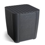 Keter table d'appoint de jardin luzon osier plat graphite