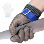 Khkui - gants anti coupure de protection niveau 9, gants de travail cuisine de fil d'acier pour filet ...