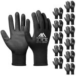 Khkui - gants de travail 12 paires, gants en nylon résistant à l'abrasion, revêtement en pu, polyvalent ... Khkui - gants de travail 12 paires, gants en nylon résistant à l'abrasion, revêtement en pu, polyvalent ...