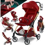 Kidiz poussette premium pliable 360roues harnais 5 points incl. porte - boisson housse de pluie, dossier ...