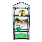 Kinzo mini serre de jardin 69 x 49 x 160 cm - mini potager pour terrasse et enfants - transparent et ...