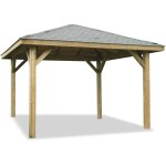Kiosque en bois  modular pavilion  - 14. 75 m - 3. 84 x 3. 84 x 2. 89 m - jalousie orientable + toit ...
