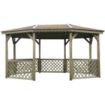 Kiosque en bois  pavilion  - 11. 49 m - 4. 28 x 3. 16 x 2. 77 m - 16 mm