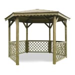 Kiosque en bois  pavilion  - 6. 68 m - 3. 15 x 2. 57 x 2. 56 m - 16 mm