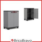 Kis armoire basse de jardin en rsine gris avec tablette terrasse 9723