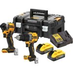 Kit 2 outils dewalt 2 batteries 18v 5ah powerstack perceuse  percussion dcd805 + visseuse  chocs dcf850 ...