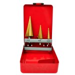 Kit de 3 forets coniques � �tage hss