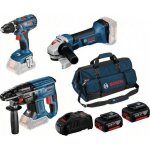 Kit 3 outils bosch gsr 18v - 28 + gbh 18v - 21 + gws 18 - 125 v - li - marteau perforateur sans fil + ...