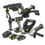 Kit 5 machines outillage 18v + batteries 1, 5ah + chargeur fartools x - fit