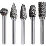 Kit de 5pcs fraises rotatives en carbure de tungstène double coupe tige 6mm tête 10mm outil perceuse ... Kit de 5pcs fraises rotatives en carbure de tungstène double coupe tige 6mm tête 10mm outil perceuse ...