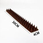 Kit anti - pigeons pour balcon - 10 pics anti - oiseaux en plastique, marron