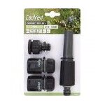 Kit arrosage abs raccord rapide nez robinet pistolet pour tuyau 13 - 15mm cap vert