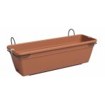 Kit balcon jardiniere - plastique - terre cuite - rectangulaire - l60 x p20 x h17cm - artevasi