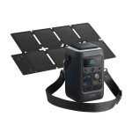 Kit batterie anker solix c300x dc avec panneau solaire 60w, station portable 300w