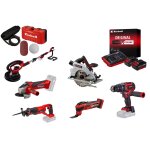 Kit chantier sans fil einhell ? meuleuse, scies, perceuse, ponceuse + 2 batteries 4. 0ah + chargeur