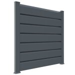 Kit cloture - lame 16cm - pvc gris - lg: 6m x h: 1m74