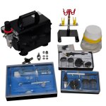 Kit de compresseur d'arographe avec 3 pistolets