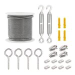 Kit de crochets de cble mtallique, crochets de clture revtus de pvc pour lumires, kit de pergola ...
