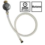 Kit dtendeur 28 mbar butane + tuyau flexible 1 m + colliers
