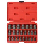 Kit d'extracteurs de vis  cannelures multiples acier 25 pices