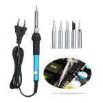 Kit de fer  souder  temprature rglable 220v 60w, multimtre numrique, pointes de soudure, pompe ...