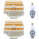 Kit de filtre  air pour husqvarna 445 450 445ii 445e 450ii 450e trononneuse, 2 filtres a air + 2 bougies ...