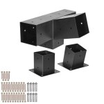 Kit de fixation pour pergola - duoku - ensemble de 3 pi�ces - supports de poteaux en bois 92x92 mm - ...