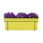 Kit jardiniere avec support en m�tal et plateau - garden id relax - lime 50 cm - recycl� et 100% recyclable ...