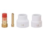 Kit de lentilles de gaz tig, tasse en cramique blanche, connecteur de support d'lectrode  biseau court ...