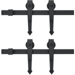 Kit de matriel pour porte coulissante 2 x 183 cm acier noir