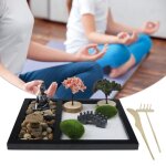 Kit mini dcoration de table de style japonais, jardin zen, avec sculpture de sable, arbre artificiel, ...