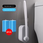 Kit de nettoyage de cuvette de toilette en plastique, support de brosse avec 8 recharges, kit de nettoyage ...