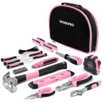 Kit d'outils pink rose 103 pieces workpro - sac a outils avec sac rond portable - outils de finition ...