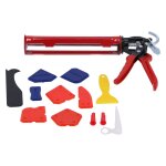 Kit d'outils pour pistolet à calfeutrage, avec grattoir à coulis multifonction, cartouches en silicone ... Kit d'outils pour pistolet à calfeutrage, avec grattoir à coulis multifonction, cartouches en silicone ...