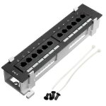 Kit d'outils reseau 12 ports cat6 panneau de brassage rj45 rack de montage mural reseau avec support ...