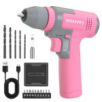 Kit de perceuses visseuse sans fil 8v rose workpro, visseuse devisseuse sans fil 2000mah, couple 12nm, ...