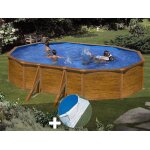 Kit piscine acier aspect bois gré sicilia ovale 5, 27 x 3, 27 x 1, 22 m + tapis de sol Kit piscine acier aspect bois gré sicilia ovale 5, 27 x 3, 27 x 1, 22 m + tapis de sol