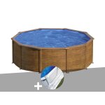 Kit piscine acier aspect bois gré sicilia ronde 4, 80 x 1, 22 m + tapis de sol Kit piscine acier aspect bois gré sicilia ronde 4, 80 x 1, 22 m + tapis de sol