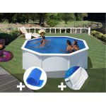 Kit piscine acier blanc gr fidji ronde 3, 20 x 1, 22 m + bche  bulles + tapis de sol