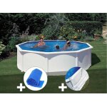 Kit piscine acier blanc gré fidji ronde 4, 80 x 1, 22 m + bâche à bulles + tapis de sol Kit piscine acier blanc gré fidji ronde 4, 80 x 1, 22 m + bâche à bulles + tapis de sol